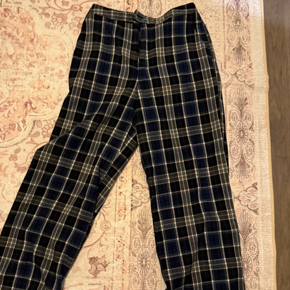 Men's Black Plaid Pants